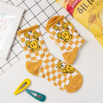 Korean Socks - Smile Checkered Socks - Korea - Image 5