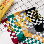 Korean Socks - Smile Checkered Socks - Korea - Image 4
