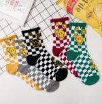 Korean Socks - Smile Checkered Socks - Korea - Image 3