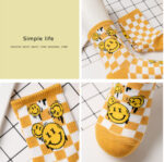 Korean Socks - Smile Checkered Socks - Korea - Image 2