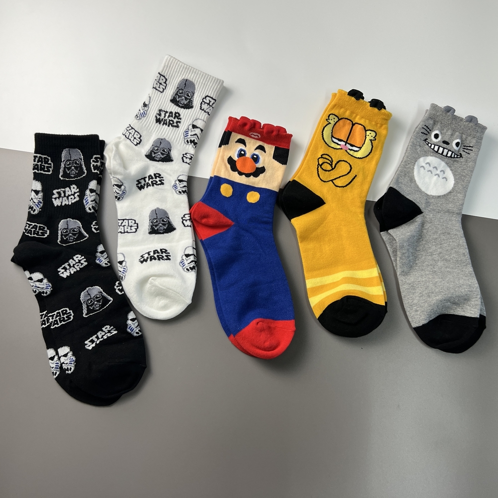 IMG_E2091 Korean Socks - Starwars Mario Garfield Totoro- Iconic Socks - Image 1