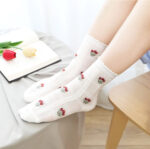 Korean Socks - Flower Leaf Scattered Socks - Iconic Socks - Image 5