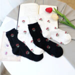 Korean Socks - Flower Leaf Scattered Socks - Iconic Socks - Image 2