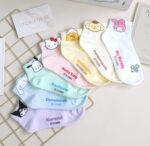 Korean Socks - Sanrio Semi Mid Colored Socks - Korea - Image 10