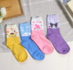 Korean Socks - Sanrio Semi Mid Colored Box Socks - Korea