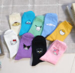 Korean Socks - Sanrio Mid Icon Colored Socks - Korea