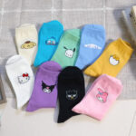 Korean Socks - Sanrio Mid Icon Colored Socks - Korea